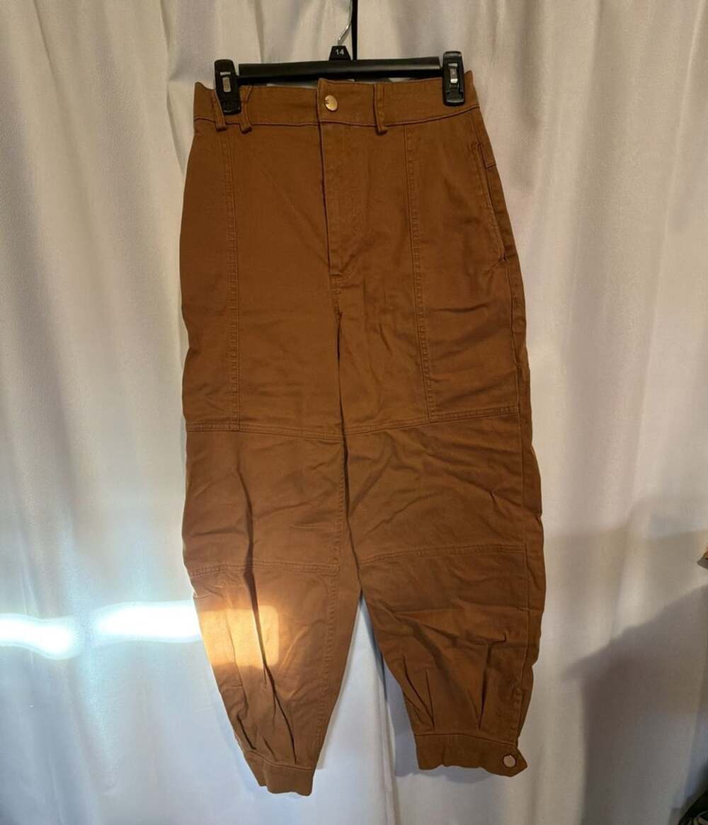Zara Cargo Pants Size XS Brown Utility High Rise Jogger